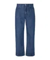 Fendi Leather-patch Jeans In Blue