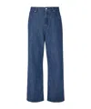 Fendi Leather-patch Jeans In Blue