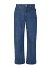 Fendi Leather-patch Jeans In Blue