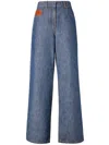 Fendi Wide-leg Five-pocket Trousers In Blue