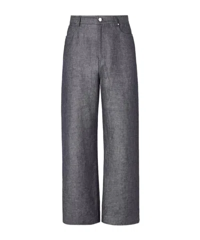 Fendi Straight-leg Trousers In Gray