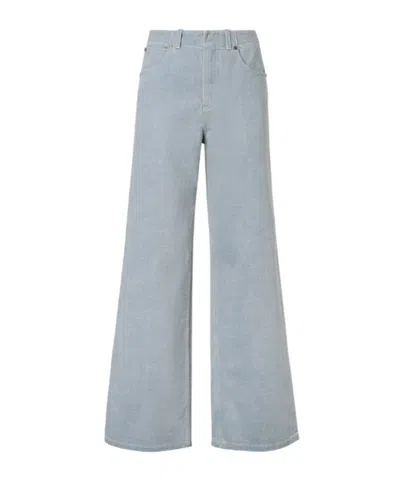 Fendi Long Jeans Light Grey Denim Trousers In Blue