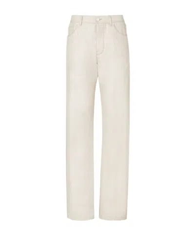 Fendi Long Jeans In Neutral