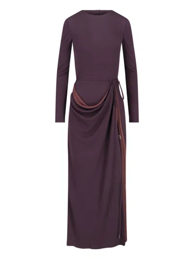 Fendi Long Jersey Dress In Purple | ModeSens