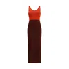Fendi Two-tone Viscose Blend Long Dress In Multi