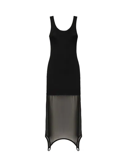 Fendi Long Knitted Dress In Black