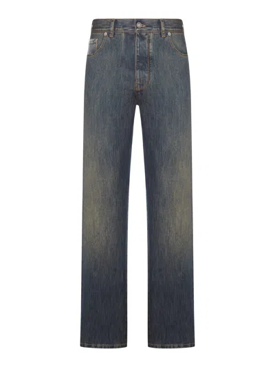 Fendi Long Regular Jeans In Stone Wash Blue