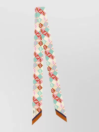 Fendi Long Reversible Wrappy Scarf Lightweight Design In Pink