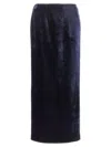 Fendi Zip-embellished Velvet Maxi Skirt In Blue