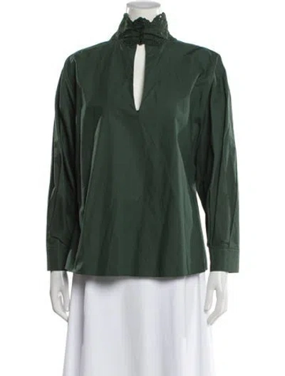 Pre-owned Fendi Long Sleeve Blouse In Green