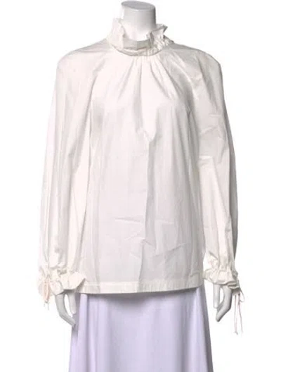 Pre-owned Fendi Long Sleeve Blouse W/ Tags In White