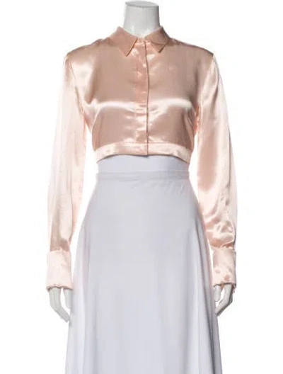 Pre-owned Fendi Long Sleeve Button-up Top In Pink
