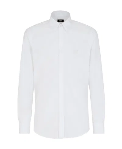 Fendi Long-sleeve Cotton Shirt In White