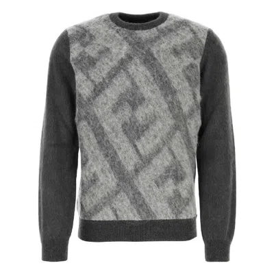 Fendi Embroidered Wool Blend Sweater In Multi
