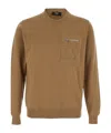 Fendi Ff Pocket Sweater Sweaters And Cardigans Beige In Brown