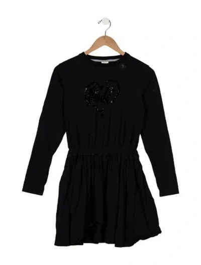 Pre-owned Fendi Kids' Long Sleeve Dress In Black