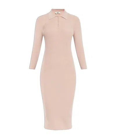 Fendi Pink Wool And Silk Dress In Neutral