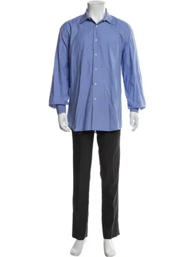 Pre-owned Fendi Long Sleeve Dress Shirt In Blue