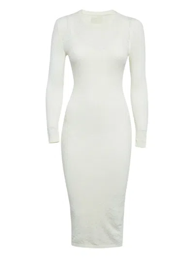 Pre-owned Fendi Long-sleeve Knitted Midi Dress