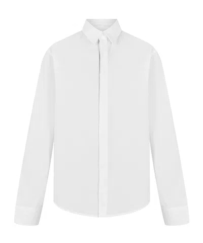 Fendi Long Sleeve Oxford Shirt In White