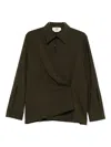 Fendi Ff Jacquard Silk Shirt In Green