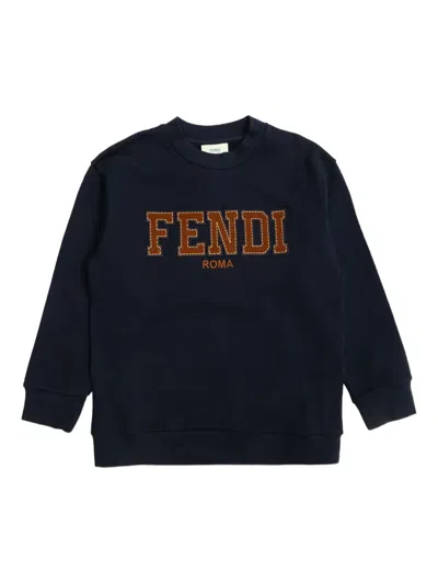 Fendi Kids' Long-sleeve Sweatshirt In Blue