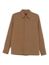 Fendi Long-sleeve Wool Shirt In Brown