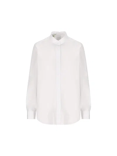 Fendi Poplin Cotton Shirt In White