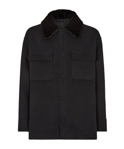 Fendi Long-sleeved Casual Jacket In Black
