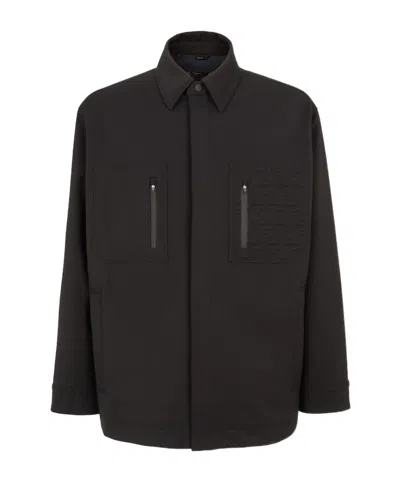 Fendi Long-sleeved Casual Jacket In Black