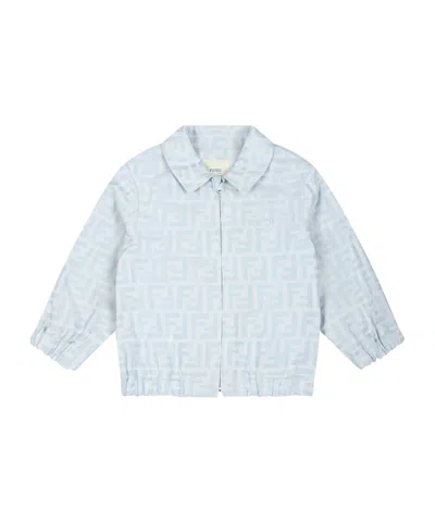 Fendi Long-sleeved Casual Jacket In Blue