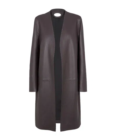Fendi Long-sleeved Coat In Black