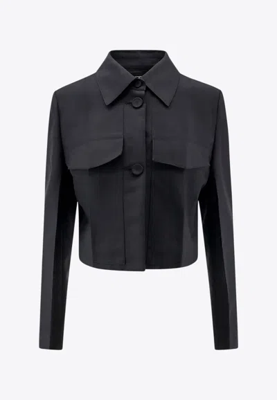 Fendi Long-sleeved Cropped Shirt