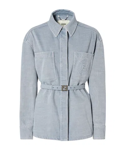 FENDI FENDI BELTED WAIST DENIM JACKET