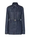 Fendi Long-sleeved Denim Jacket In Blue
