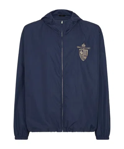 Fendi Long-sleeved Hooded Jacket In Blue