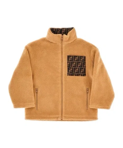 Fendi Long-sleeved Jacket In Brown