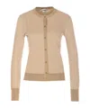 Fendi Embroidered Silk Blend Cardigan In Nude