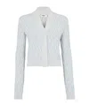 Fendi Powder Blue Cardigan With Ff Pattern Women In White