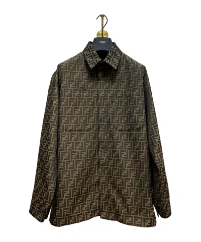 Fendi Long-sleeved Lapel Shirt In Black
