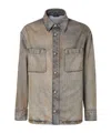 Fendi Long-sleeved Denim Shirt In Gray