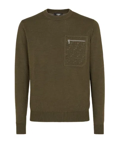 Fendi Green Wool Jumper