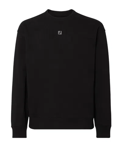 Fendi Long-sleeved Round-neck Sweatshirt In Black