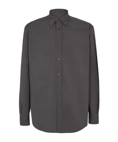 Fendi Long-sleeved Shirt In Black