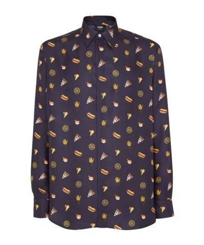 Fendi Long-sleeved Shirt In Black