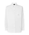 Fendi Crest Embroidered Button-up Shirt In White