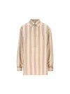 Fendi Beige Pequin-stripe Silk Shirt