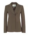 Fendi Wool Mohair Tailored Blazer Notched Collar In Brown