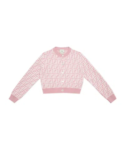 Fendi Long-sleeved Sweater In Pink