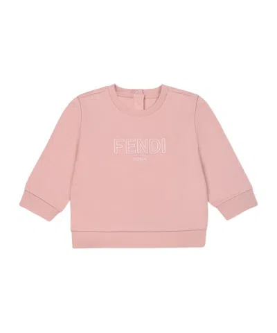 Fendi Kids' Long-sleeved Sweater In Pink